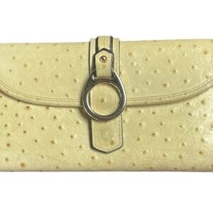 Dooney & Bourke Versus Vintage Cream Ostrich Leather Wallet